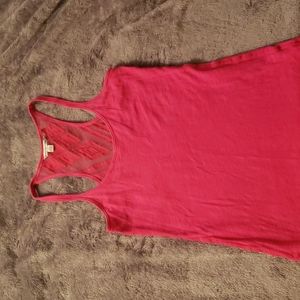 American Eagle pink mesh back tank